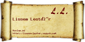 Lissem Lestár névjegykártya